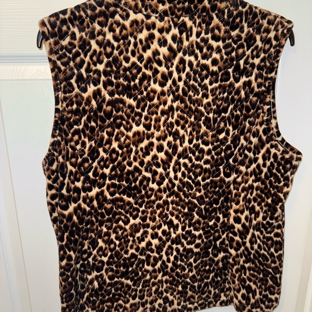 Charter Club Leopard Print Quilt Vest With Gold Zipper Size L - Picture 6 of 6